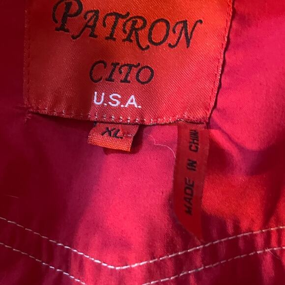 Patroncito USA Red Western Gingham Trim Rodeo Button Front Shirt Mens XL - Picture 7 of 7